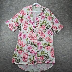 Show Me Your Mumu Robe Womans One Size White Floral Coverup Open Gown 'No Belt'